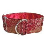 Halsband martingale: rote Federn (Brokat)