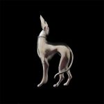 Windhund-Brosche - Silhouette