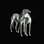 Windhund-Brosche - Zwei Windhunde