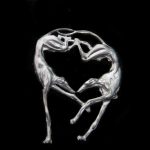 Windhund-Brosche - Zwei Windhunde